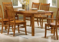 Dining Table, Burnished Oak Solid Hardwood